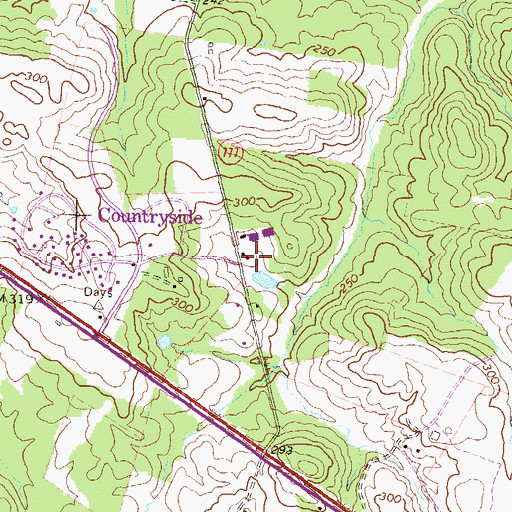 Topographic Map of Calvary Temple, VA