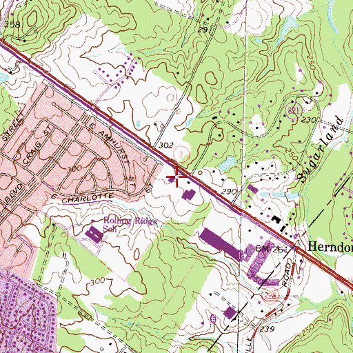 Topographic Map of Christ The Redeemer Roman Catholic Church, VA