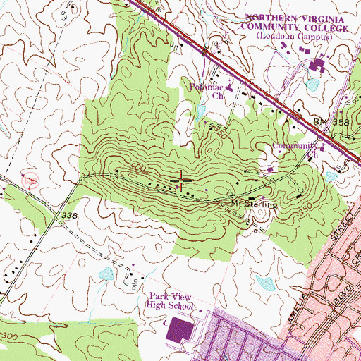 Topographic Map of First Baptist Church, VA