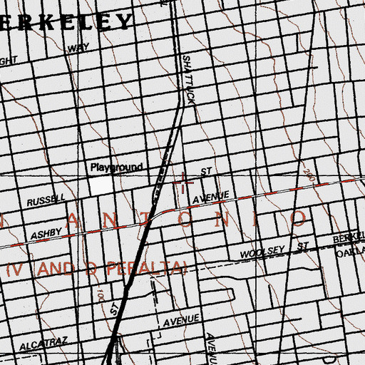 Topographic Map of Church By The Side Of The Road, CA