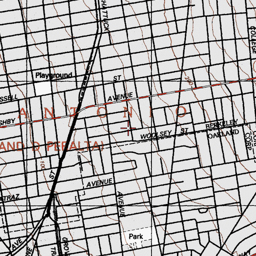 Topographic Map of Church of Christ of the Golden Gate, CA