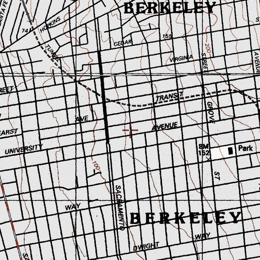 Topographic Map of Covenant Presbyterian Church, CA