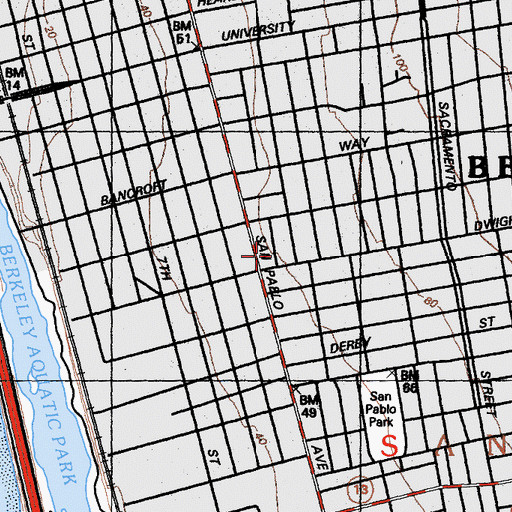 Topographic Map of First Finnish Lutheran Church, CA