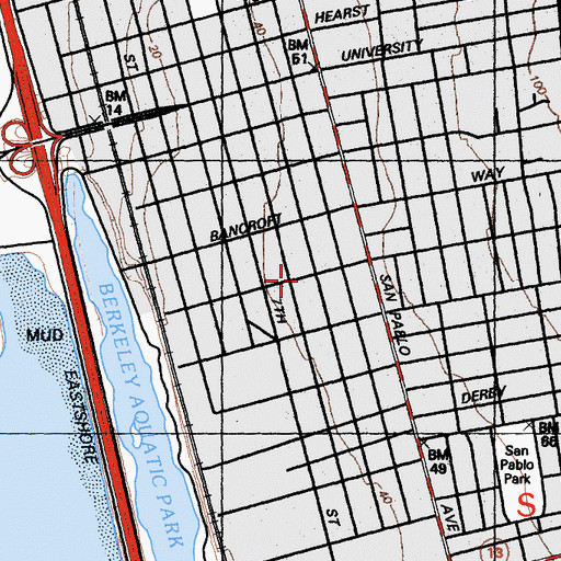 Topographic Map of Grace Baptist Church, CA