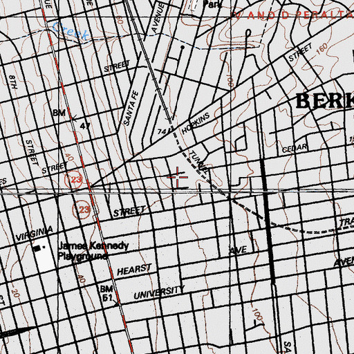 Topographic Map of Kingdom Hall of Jehovahs Witnesses, CA