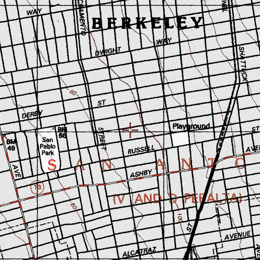 Topographic Map of McGee Avenue Baptist Church, CA