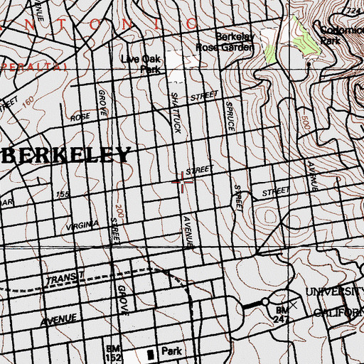 Topographic Map of North Congregational Church, CA