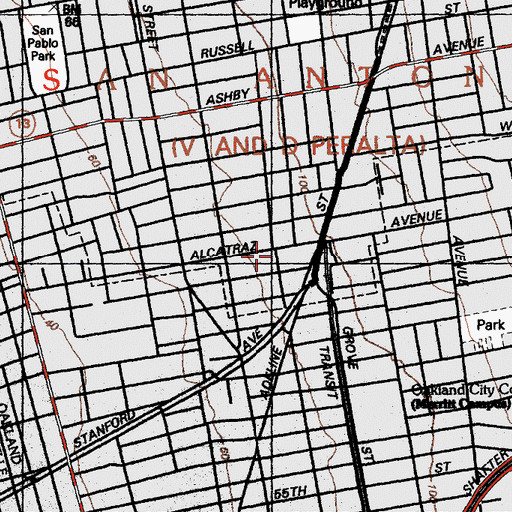 Topographic Map of Progressive Baptist Church, CA
