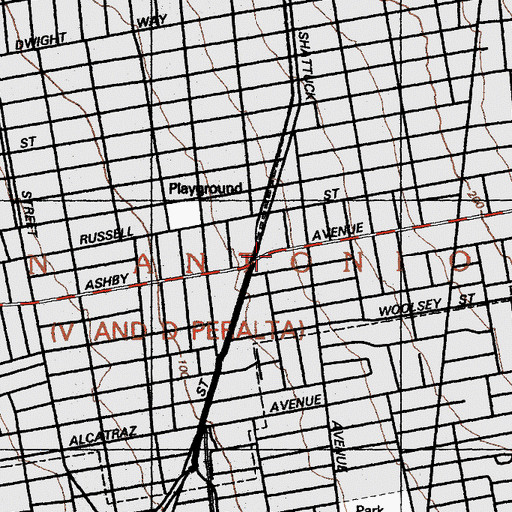 Topographic Map of Saint Paul African Methodist Episcopal Church, CA