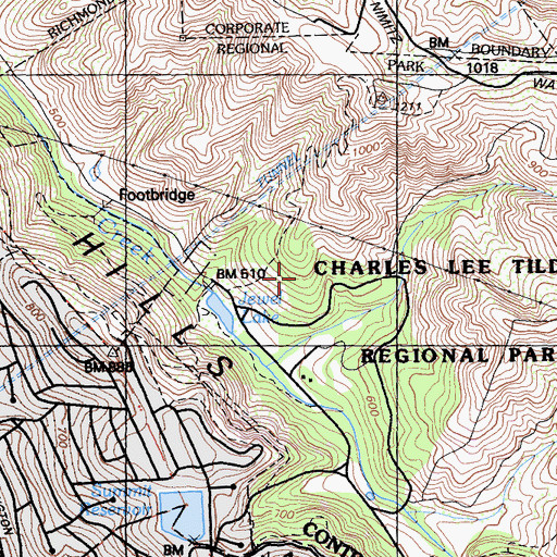 Topographic Map of Second Church of Christ Scientist, CA