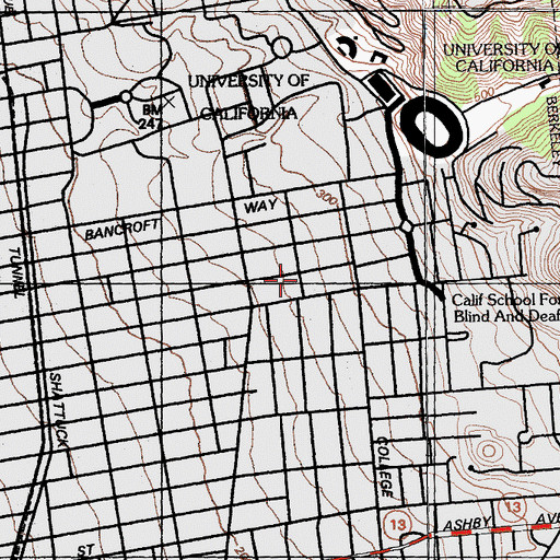 Topographic Map of Vedanta Society Church, CA
