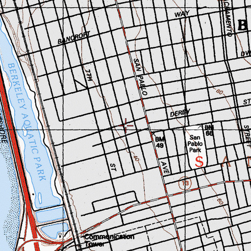 Topographic Map of Zion Baptist Church, CA