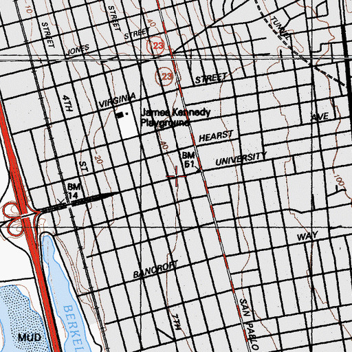 Topographic Map of Berkeley Center For The Mentally Retarded, CA