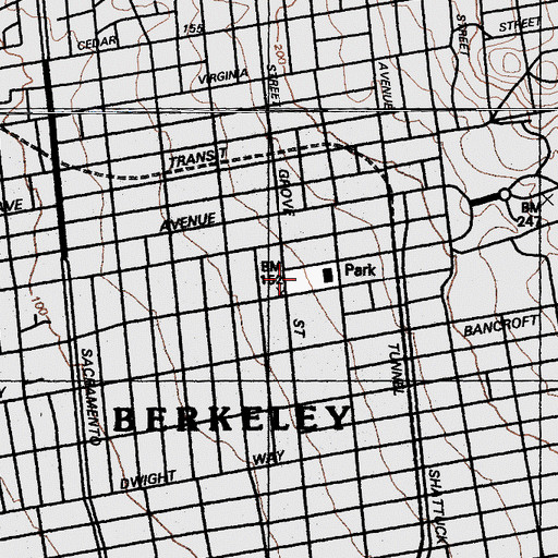 Topographic Map of Civic Center Park, CA