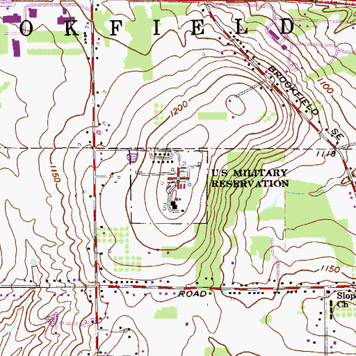 Topographic Map of Brookfield Air Force Station (historical), OH