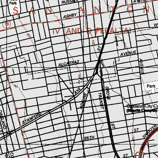 Topographic Map of Berkeley Academy For Youth Development, CA