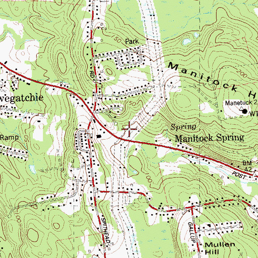 Topographic Map of Manitock Spring, CT