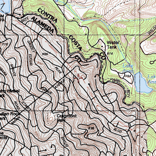 Topographic Map of Clark Hall, CA