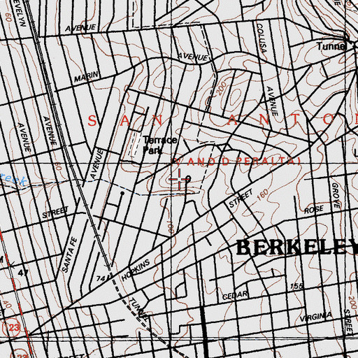 Topographic Map of De La Salle Hall, CA