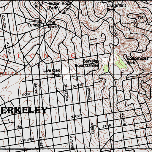 Topographic Map of Church of the Cedars, CA