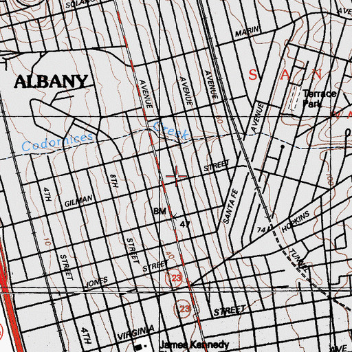 Topographic Map of Saint Ambrose Roman Catholic Church, CA