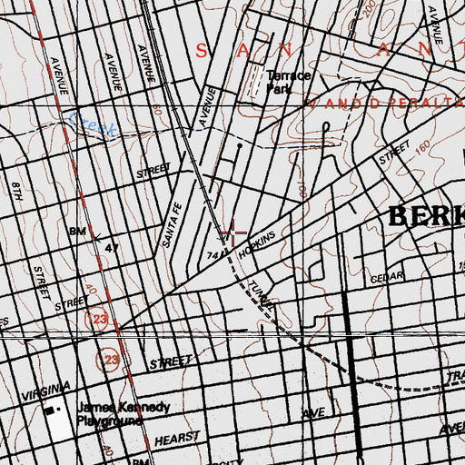 Topographic Map of Westbrae Church, CA