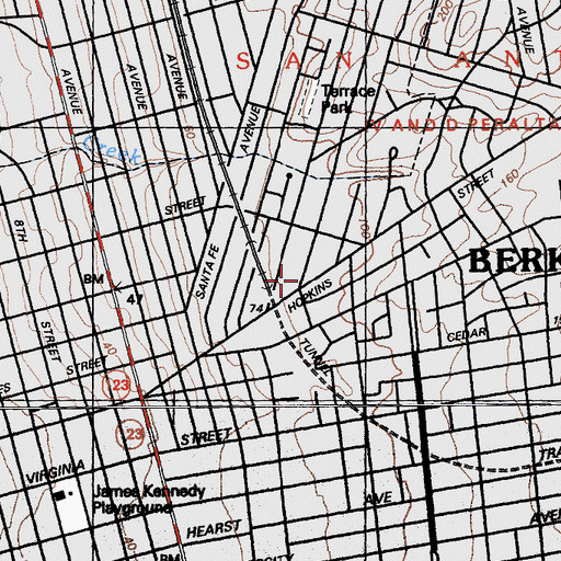 Topographic Map of Westbrae Church, CA