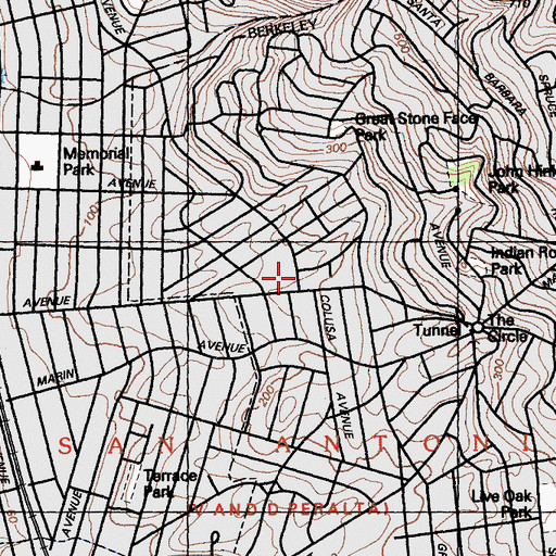Topographic Map of Thousand Oaks Masonic Temple, CA