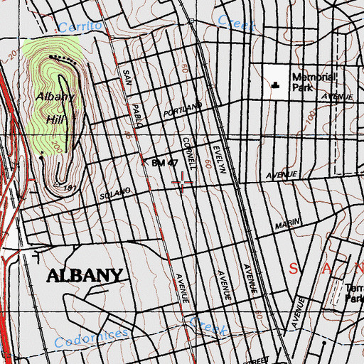 Topographic Map of Church of the Nazarene, CA