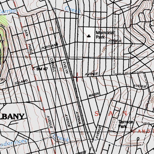 Topographic Map of First Baptist Church, CA