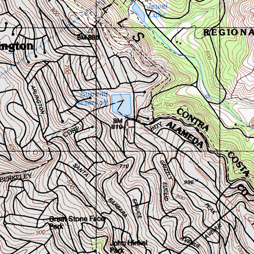 Topographic Map of Shepherd of the Hills Evangelical Lutheran Church, CA