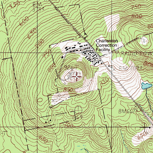 Topographic Map of Charleston Air Force Station (historical), ME