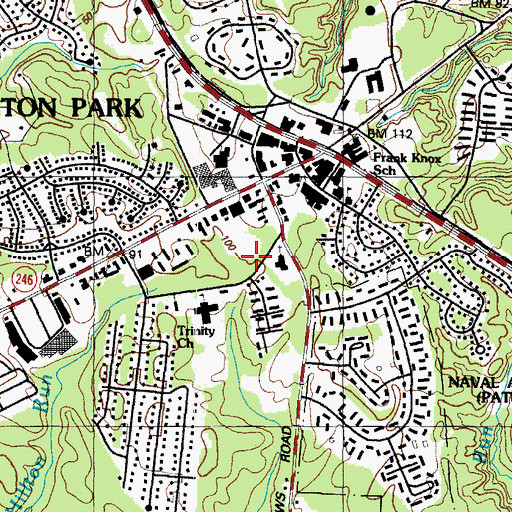 Topographic Map of Bay District Volunteer Fire Department Company 3, MD
