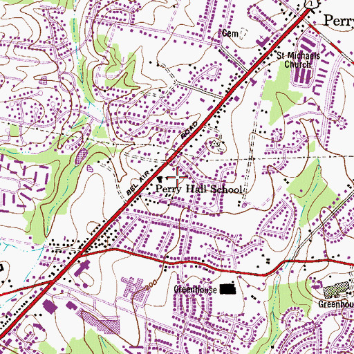 Topographic Map of Baltimore County Fire Department Perry Hall - Station 55, MD
