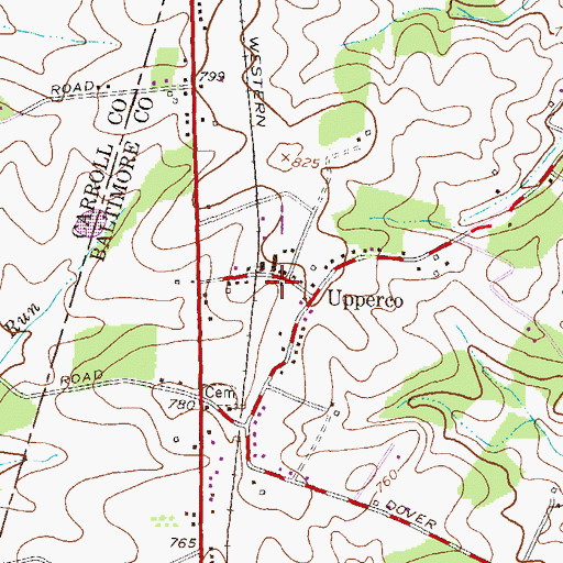 Topographic Map of Arcadia Volunteer Fire Company Station 43, MD