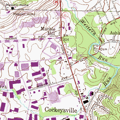 Topographic Map of Cockeysville Volunteer Fire Company Station 39, MD