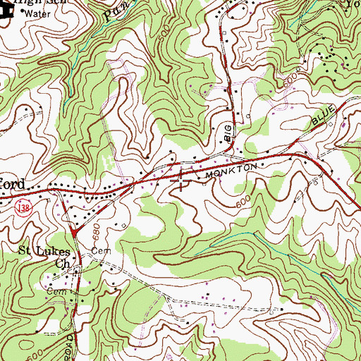 Topographic Map of Hereford Volunteer Ambulance Association Station 53, MD