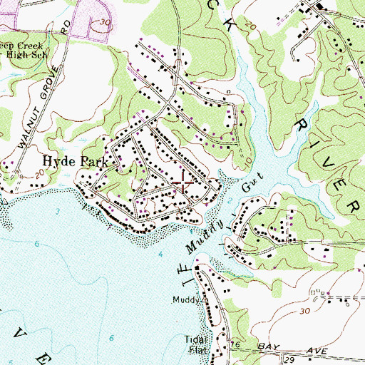 Topographic Map of Hyde Park Volunteer Fire Department Station 25, MD