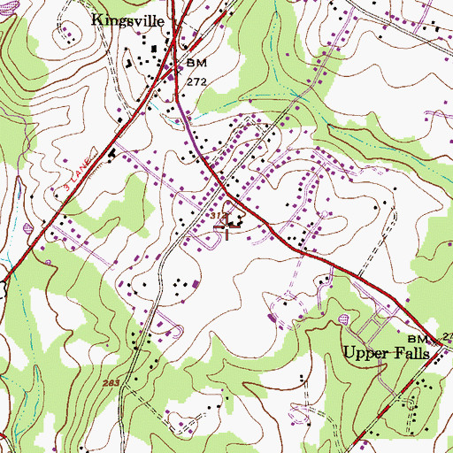 Topographic Map of Kingsville Volunteer Fire Company Station 48, MD