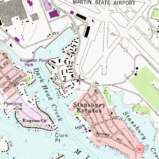Topographic Map of Middle River Volunteer Fire Company Station 22, MD