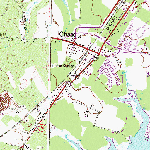 Topographic Map of Baltimore County Fire Department Chase - Station 54, MD