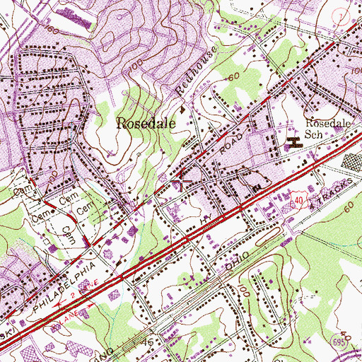 Topographic Map of Rosedale Volunteer Fire Department Station 28, MD