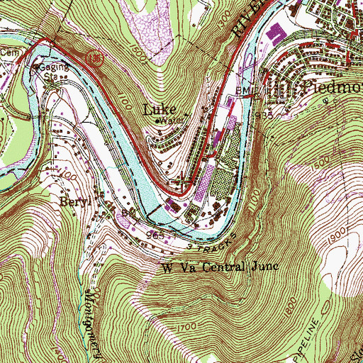 Topographic Map of Luke Police Department, MD