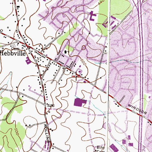 Topographic Map of Baltimore County Fire Department Woodlawn - Station 3, MD