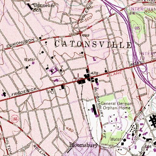 Topographic Map of Baltimore County Fire Department Catonsville - Station 4, MD