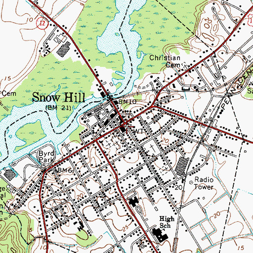 Topographic Map of Worcester County Sheriff's Office, MD