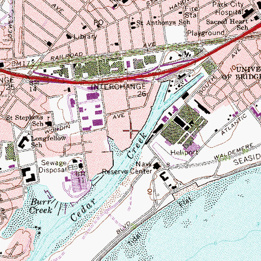 Topographic Map of Maplewood Junior High School, CT