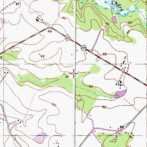 Topographic Map of Easton Volunteer Fire Department, MD