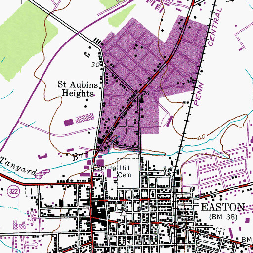 Topographic Map of Easton Volunteer Fire Department Station 60, MD