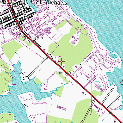 Topographic Map of Saint Michaels Fire Department Station 40, MD